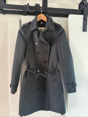 Burberry Black Double-Breasted Trench Coat